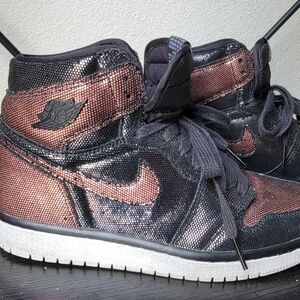 Air Jordan 1 Retro High OG  Fearless - Black/Rose Gold,  Sz 7.5